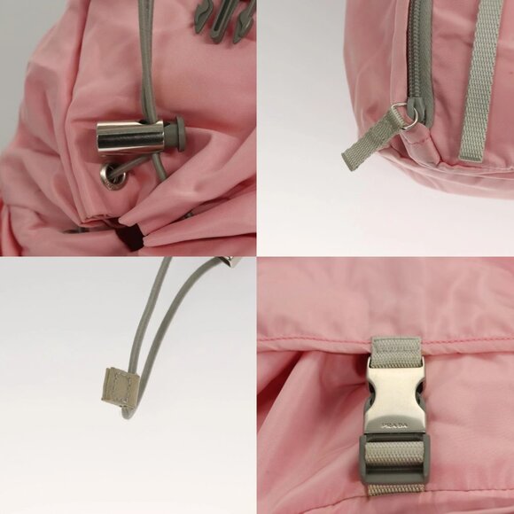 PRADA Backpack Nylon Pink Silver Auth ki5661 - Picture 14 of 15